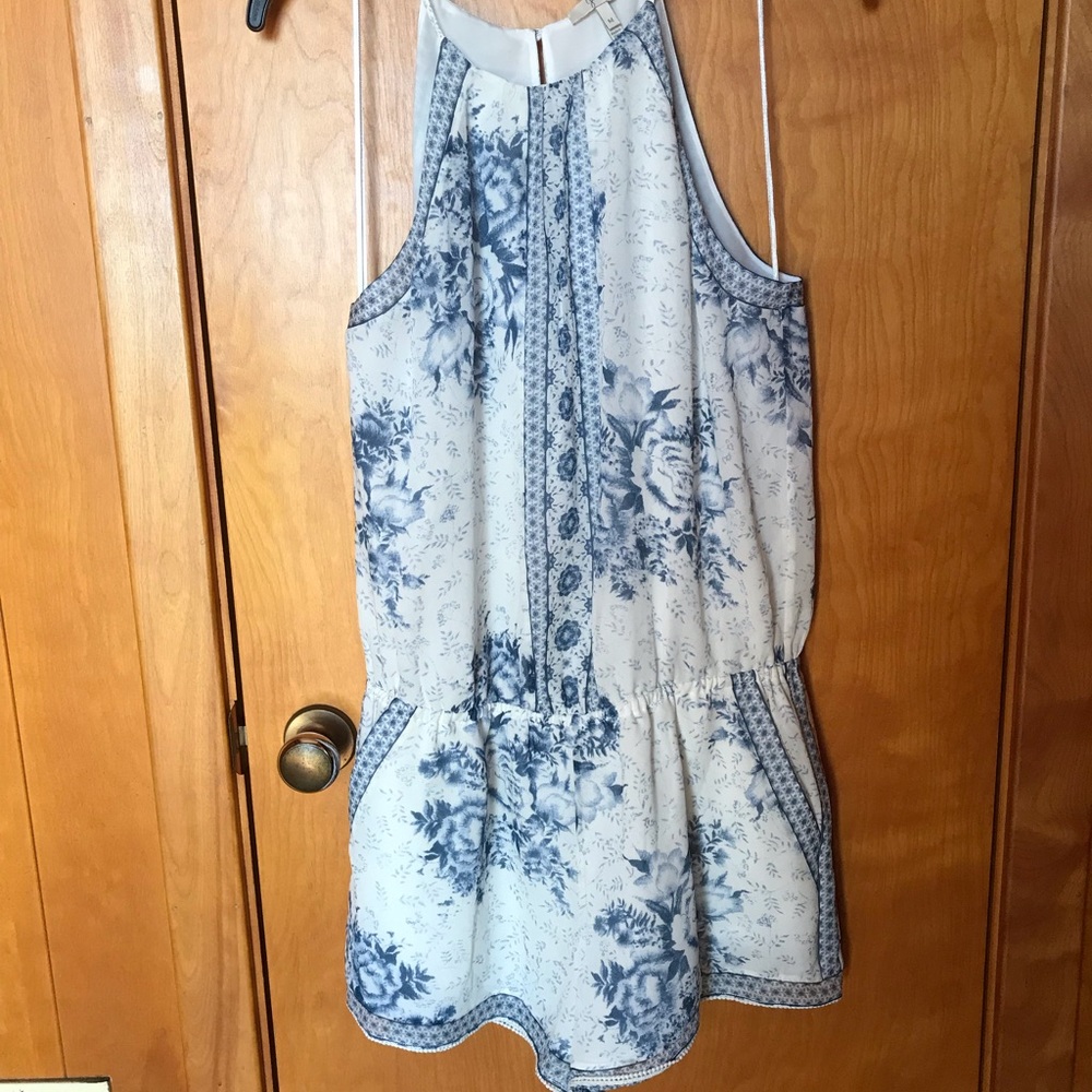 Navy & white romper